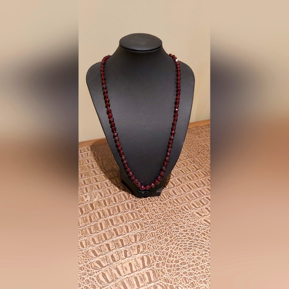 Genuine Pigeonblood Garnet Necklace 20"
